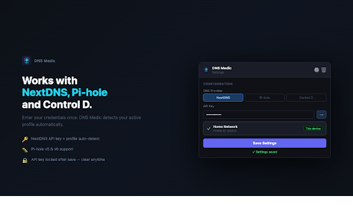 DNS Medic :: Detects DNS blocks that break websites. Supports NextDNS, Pi-hole, and Control D. Groups by risk and lets you allowlist instantly.