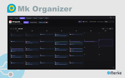 Mk Organizer :: Organizador: agenda, presupuesto, deudas (Bola de Nieve), Kanban, notas y claves sincronizados en Google Drive.