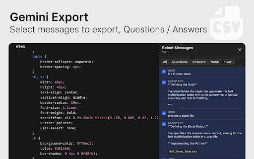 Gemini Exporter – Export Chats to PDF, Markdown & JSON :: Export Gemini conversations to PDF with full details. Select messages or bulk backup your chats.