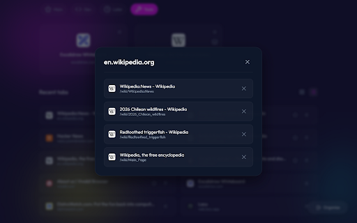 Tabs Desk :: Visual workspace and productivity dashboard. Search, group, and organize your tabs with ease.
