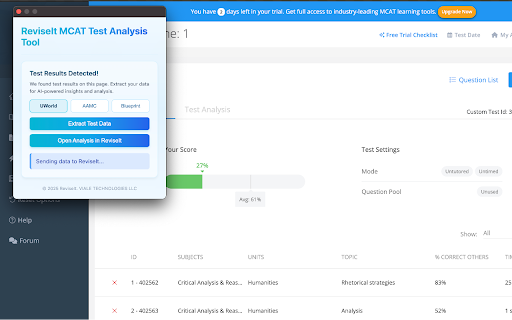 ReviseIt: AI-Powered MCAT Companion :: Automatically import any AAMC or third party resources into ReviseIt for advanced AI test prep analysis