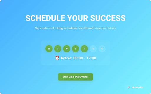 Site Blocker :: Block websites with configurable timing and difficulty modes