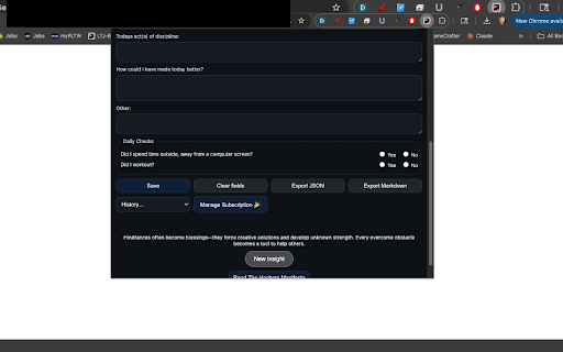 The Hackers Log :: A simple, private daily journal. Save entries per day and review your history.