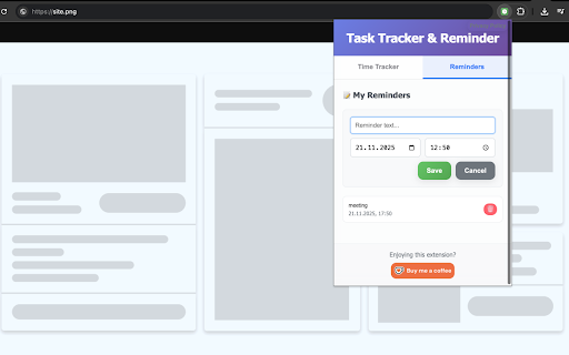Time Tracker & Reminder :: Extension for reminders and project time tracking
