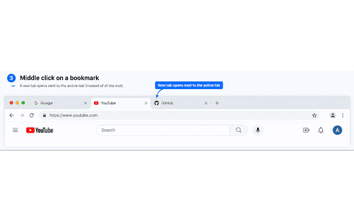 Open Tab Next to Active :: Opens new tabs next to the currently active tab for better workflow