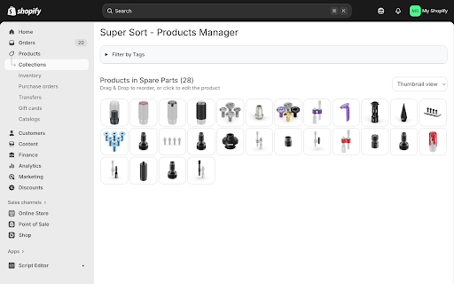 Super Sort - Shopify Product Sorter :: Drag & Drop products sorting for Shopify Collections with tag filtering