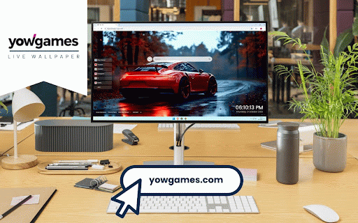 Red Porsche GT3 Live Wallpaper :: Stunning red Porsche GT3 with rear wing on wet autumn forest road with falling leaves.