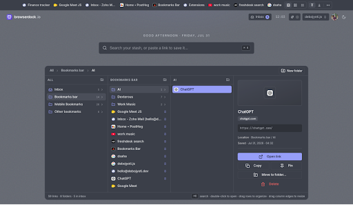 BrowserDock :: A visual home for your Chrome bookmarks.