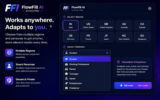 FlowFill AI – AI Form Filler & Autofill Assistant :: AI-powered autofill for forms, inputs, and multi-step workflows. Fast, smart, and effortless.