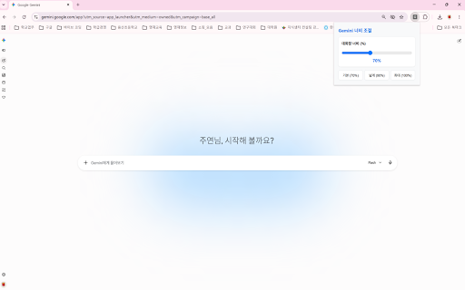 Gemini 화면 넓히기 :: Gemini 대화 영역 너비를 조절합니다.