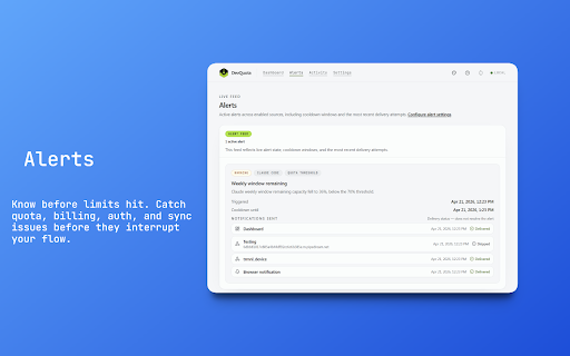 DevQuota - AI Usage & Quota Monitor :: Monitor AI coding tool usage, quotas, and spend across providers.