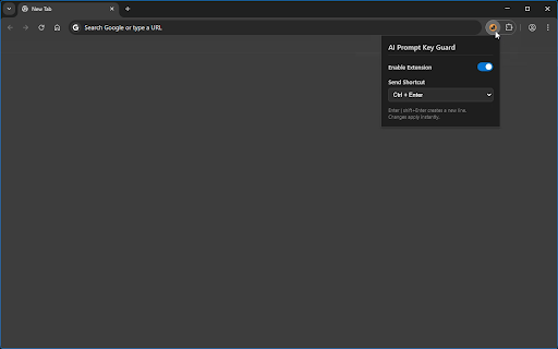 AI Prompt Key Guard :: Prevents accidental prompt submission. Enter for newline, (Ctrl | Alt | Cmd)+Enter to send prompt.