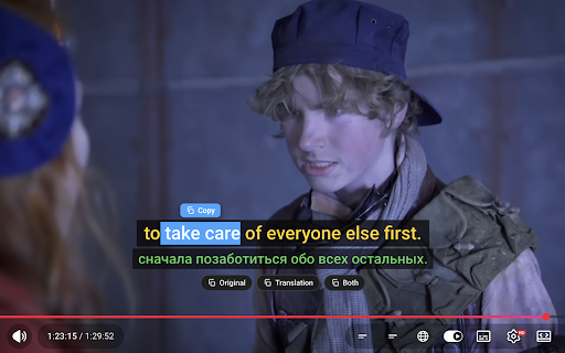 Dual Subtitles for YouTube :: Two subtitles at once on YouTube – pick languages, controls built into the player, and copy words on pause.