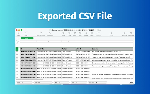 Discord Chat Exporter - Download Message & Attachments :: Export Discord chats & attachments and batch save them as CSV, Excel, or HTML files.