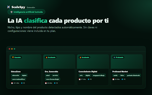 ScaleSpy — Ad Library Spy :: Analiza anuncios de la Biblioteca de Meta: filtra por repetidos y días, descarga creativos y clasifícalos con IA.