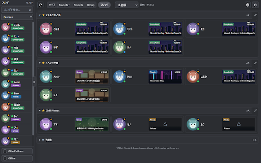 VRChat Friends & Group Instance Viewer :: Unofficial VRChat viewer for friends, instances, Favorite worlds and notifications, with Favorite and invite management.