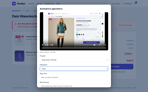Easy Bug Tracking :: Bug-Reporting mit Screen-Recording, Annotationen und Console/Netzwerk-Capture.