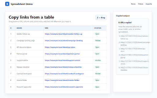 LinkSlinger: Open Multiple Links at Once :: Select multiple links with a drag, then open all in new tabs, copy, or bookmark them at once. Privacy first, open source.