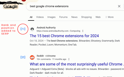 Rank Analyzer :: Quickly toggle Google SERP to 100 results and find your rankings.