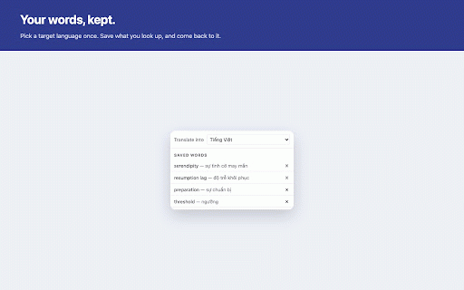 Popup Dictionary - Translate Selected Text :: Select any text to see an instant translation and dictionary definition. Free, no sign-up, works on every site.