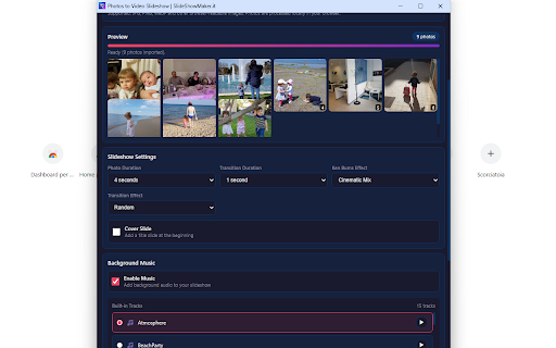 Slideshow Maker - Create Video from Photos :: Create video slideshows from local photos with music, cover slides, Ken Burns effects and transitions.