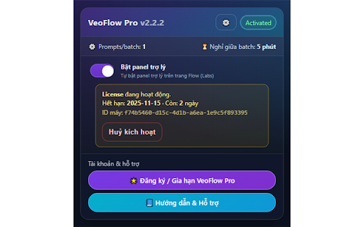 Veo Flow Pro :: Lấy prompt từ Google Sheets, gõ vào Labs Flow (Veo3), tải video về và ghi trạng thái.