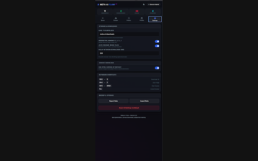 AI Flow for Meta.ai - Automator & Downloader :: Bulk generate, scrape and download images & videos from Meta AI. Watermark-free canvas extraction and queue automation.