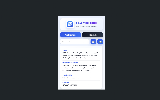 SEO Mini Tools :: Quick SEO checks for any page.