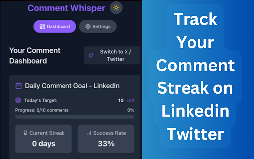Comment Whisper - AI Comment Generator for Twitter (X) & LinkedIn :: Generate thoughtful AI-powered comments for Twitter (X) and LinkedIn posts. Engage authentically with one click.