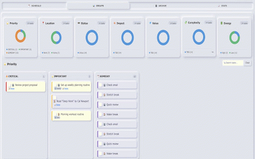 Weekly Task Planner :: A weekly task planner with priority management, scheduling with insights and visual time blocking.