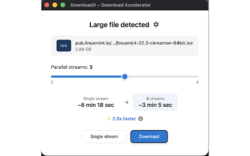 DownloadX – Download Accelerator :: Advanced download manager with parallel stream downloading, page media detection and resume support.