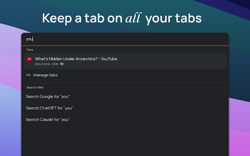 Conduktor: Search, Rename & Group Tabs :: Conduktor is a keyboard-first launcher that helps you navigate tabs, groups, and browser actions faster.
