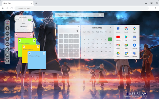 Sword Art Online Sunset 4K Wallpaper :: Experience a stunning live HD wallpaper of Sword Art Online featuring breathtaking sunset scenes with your new tab.