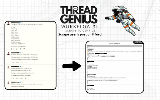 THREAD.GENIUS :: Thread.genius is the first AI based automation tool for Instagram Threads.
- It allows you to scrape # or users posts and export it…