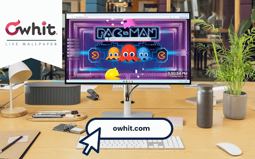 Pac-Man Retro Arcade Live Wallpaper :: Retro Pac-Man game with neon maze design featuring classic characters and 80s arcade vibes.