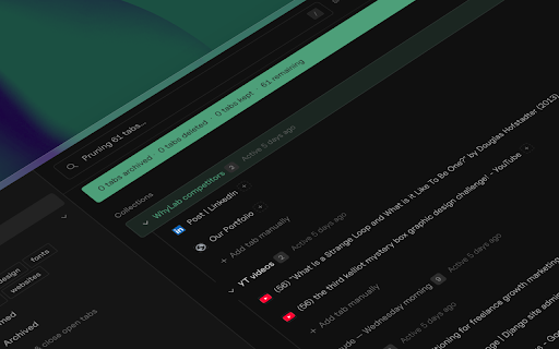 WhyTab :: Save your open tabs as organised collections. Close your browser without losing your thinking. Free, local, no account needed.