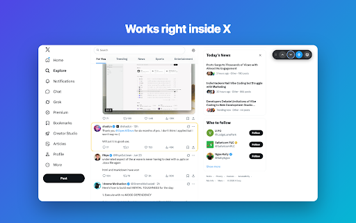 BanterBird :: Draft replies and posts on X in your own voice, with your OpenAI key. You review, edit, and post every one yourself.