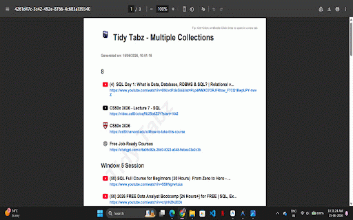 Tidy Tabz :: Your personal tab management workspace. Organize, save and restore browser tabs — unlimited collections, zero paywalls.