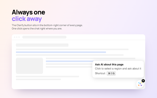 Clarify AI: Screen answers :: Screenshot a region of any page and ask AI about it.