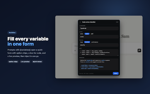 PrompX :: Browse, inject & save AI prompts from your PrompX library