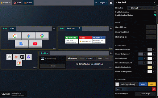 Speedtab :: A local-first browser new-tab dashboard with bookmarks, feeds, and notes.