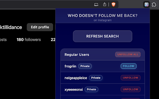 Instagram Unfollower Scanner :: Identify who isn't following you back on Instagram
