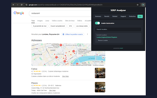 SERP Analyzer :: Analyze SERP positions, simulate geolocation, and extract SEO data (PAA, Suggest, Related) with built-in AI writing prompts.