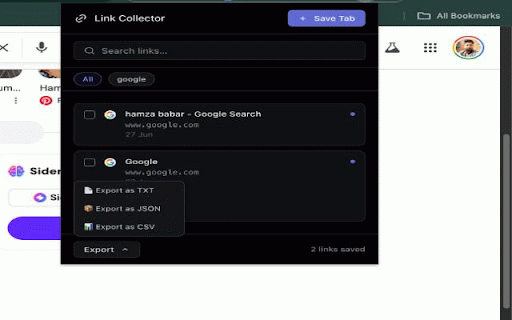 Link Collector :: Save, manage, and export your browser links in one click. Offline-first, no tracking.