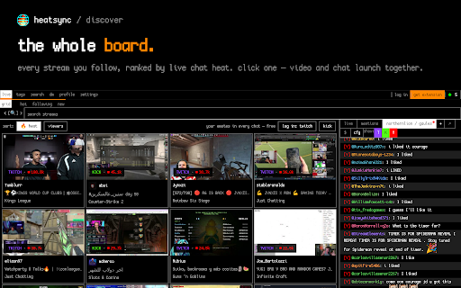 heatsync :: one panel for twitch, kick + youtube live chat. plus a free 5,000-slot emote inventory that follows you into any channel