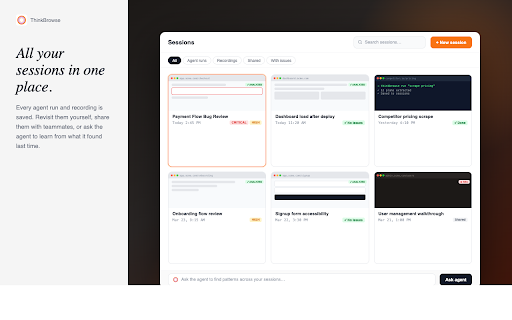 ThinkRun: Screen Recorder for AI Agents :: Screen recorder for AI coding agents: turn a browser session into structured context your agent can act on.
