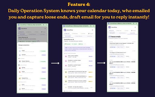 ConvoFlow AI Memory Brain & Workflow Agent :: Capture AI chats & Inject context when you need! Broadcast to multiple AIs, track decisions, and block ads—all stored privately!