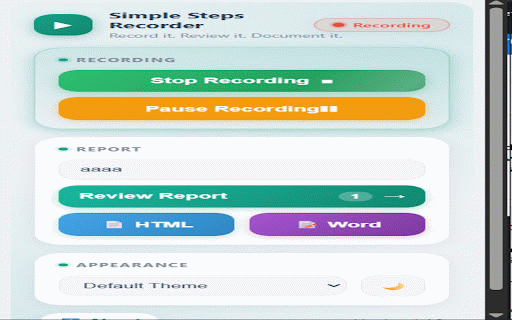 Simple Steps Recorder :: Record browser interactions with screenshots and generate step-by-step documentation for QA.