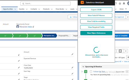Salesforce MetaXpert :: Quickly view field API names, accessibility, required fields, export records as JSON, and check object usage effortlessly.
