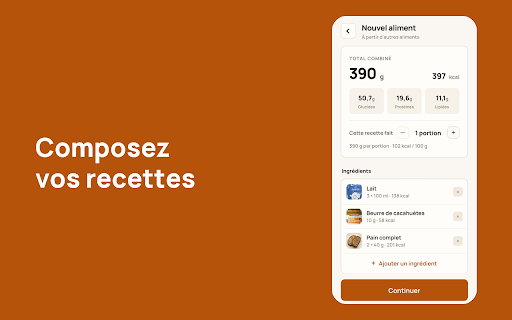 Kalosaurus :: Votre compteur de calories, dans une fenêtre de la taille d'un téléphone.
